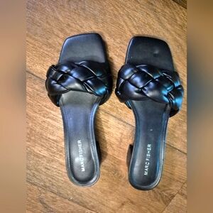 Marc Fisher Black Braided Women's Heels